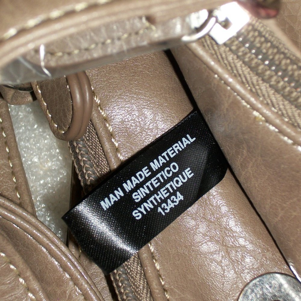 KOLTOV "Sarah" Taupe Faux Leather Satchel NWT 9.5"L x 7"H x 3"D Crossbody Strap - Picture 10 of 14